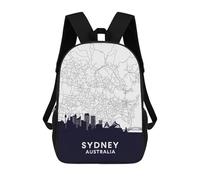 sinyumoney Mochila Infantil Impresa En 3D Sydney NSW Australia Mochila Escolar De Gran Capacidad Para Viajes Y Libros Para Niños De Primaria Y Secundaria 17inch