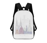 sinyumoney Mochila Infantil Impresa En 3D SYDNEY SKYLINE PASTEL Mochila Escolar De Gran Capacidad Para Viajes Y Libros Para Niños De Primaria Y Secundaria 17inch