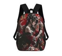 sinyumoney Mochila Infantil Impresa En 3D Tattooed Geisha with Katana Mochila Escolar De Gran Capacidad Para Viajes Y Libros Para Niños De Primaria Y Secundaria 17inch