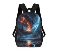 sinyumoney Mochila Infantil Impresa En 3D The Collision of Two World Mochilas De Día Mochila Para Libros Mochila De Moda Mochilas Informales Para Niños Y Niñas En Edad Escolar 17inch