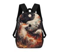 sinyumoney Mochila Infantil Impresa En 3D The Fox Yin And Yang Mochila Escolar Ligera De Viaje Mochila Escolar De Moda Para Niños Y Estudiantes 17inch