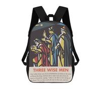 sinyumoney Mochila Infantil Impresa En 3D THREE WISE MEN Mochila Escolar De Gran Capacidad Para Viajes Y Libros Para Niños De Primaria Y Secundaria 17inch