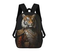 sinyumoney Mochila Infantil Impresa En 3D Tiger King Painting Style Mochila Escolar Ligera De Viaje Mochila Escolar De Moda Para Niños Y Estudiantes 17inch