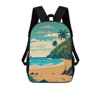 sinyumoney Mochila Infantil Impresa En 3D Tropical Beach Mochila Escolar De Gran Capacidad Para Viajes Y Libros Para Niños De Primaria Y Secundaria 17inch