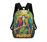 sinyumoney Mochila Infantil Impresa En 3D Two Macaws in Jungle Mochila Escolar De Gran Capacidad Para Viajes Y Libros Para Niños De Primaria Y Secundaria 17inch