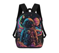 sinyumoney Mochila Infantil Impresa En 3D Vibrant Astronaut Journey -2 Mochila Escolar Ligera De Viaje Mochila Escolar De Moda Para Niños Y Estudiantes 17inch