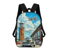 sinyumoney Mochila Infantil Impresa En 3D Vintage Airplane And Car Mochila Escolar Ligera De Viaje Mochila Escolar De Moda Para Niños Y Estudiantes 17inch