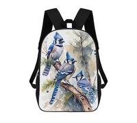 sinyumoney Mochila Infantil Impresa En 3D Watercolor Blue Jay Bird Mochila Escolar De Gran Capacidad Para Viajes Y Libros Para Niños De Primaria Y Secundaria 17inch
