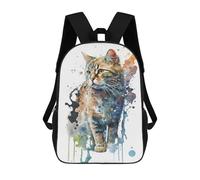 sinyumoney Mochila Infantil Impresa En 3D Watercolor Cat Painting Mochilas De Día Mochila Para Libros Mochila De Moda Mochilas Informales Para Niños Y Niñas En Edad Escolar 17inch