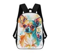 sinyumoney Mochila Infantil Impresa En 3D Watercolor Chihuahua Dog Mochilas De Día Mochila Para Libros Mochila De Moda Mochilas Informales Para Niños Y Niñas En Edad Escolar 17inch