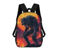 sinyumoney Mochila Infantil Impresa En 3D Werewolf Under Full Moon Mochila Escolar De Gran Capacidad Para Viajes Y Libros Para Niños De Primaria Y Secundaria 17inch