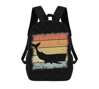 sinyumoney Mochila Infantil Impresa En 3D Whale Retro Design Mochila Escolar De Gran Capacidad Para Viajes Y Libros Para Niños De Primaria Y Secundaria 17inch