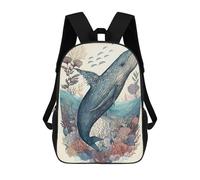 sinyumoney Mochila Infantil Impresa En 3D Whale Wondrous Mochila Escolar Ligera De Viaje Mochila Escolar De Moda Para Niños Y Estudiantes 17inch