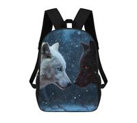 sinyumoney Mochila Infantil Impresa En 3D White And Black Wolves in Snow Mochila Escolar Ligera De Viaje Mochila Escolar De Moda Para Niños Y Estudiantes 17inch