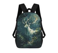 sinyumoney Mochila Infantil Impresa En 3D White Deer in Jungle Mochila Escolar De Gran Capacidad Para Viajes Y Libros Para Niños De Primaria Y Secundaria 17inch