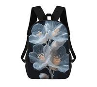 sinyumoney Mochila Infantil Impresa En 3D White Flowers Mochila Escolar De Gran Capacidad Para Viajes Y Libros Para Niños De Primaria Y Secundaria 17inch