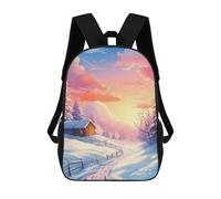 sinyumoney Mochila Infantil Impresa En 3D Winter Cabin Sunrise Mochila Escolar De Gran Capacidad Para Viajes Y Libros Para Niños De Primaria Y Secundaria 17inch
