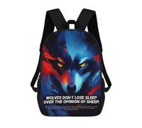 sinyumoney Mochila Infantil Impresa En 3D Wolf Fire Abstract Mochila Escolar Ligera De Viaje Mochila Escolar De Moda Para Niños Y Estudiantes 17inch