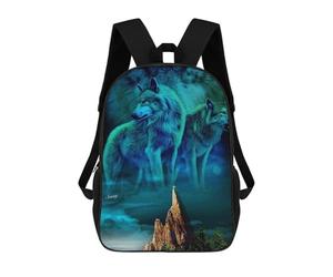 sinyumoney Mochila Infantil Impresa En 3D Wolf Pack Moonlit Night-1 Mochila Escolar De Gran Capacidad Para Viajes Y Libros Para Niños De Primaria Y Secundaria 17inch