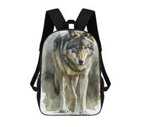 sinyumoney Mochila Infantil Impresa En 3D Wolf Watercolor Painting Mochila Escolar De Gran Capacidad Para Viajes Y Libros Para Niños De Primaria Y Secundaria 17inch