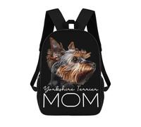 sinyumoney Mochila Infantil Impresa En 3D Yorkshire Terrier Mom Mochilas De Día Mochila Para Libros Mochila De Moda Mochilas Informales Para Niños Y Niñas En Edad Escolar 17inch