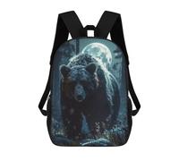 Sinyumoney Mochila Infantil Impreso 3D DJ Monkey with Headphones Bolsa de Escuela, Mochila Estudiante, Mochila De Moda Y Ligero Para La Escuela, La Universidad Y Viajes, Bear In Nordic Forest, 17"