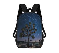 Sinyumoney Mochila Infantil Impreso 3D DJ Monkey with Headphones Bolsa de Escuela, Mochila Estudiante, Mochila De Moda Y Ligero Para La Escuela, La Universidad Y Viajes, Joshua Tree Starry Night, 17"