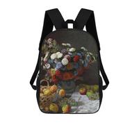 Sinyumoney Mochila Infantil Impreso En 3D Queen Nefertiti Bust Bolsa De Escuela, Mochila Estudiante, Mochila De Moda Y Ligero Para La Escuela, La Universidad Y Viajes, Still Life Flowers Fruits, 17"