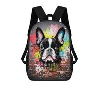 Sinyumoney Mochila Infantil Impreso En 3D Weimaraner Dog Graffiti Bolsa De Escuela, Mochila Estudiante, Mochila De Moda Y Ligero Para La Escuela, La Universidad Y Viajes, Boston Terrier Graffiti, 17"