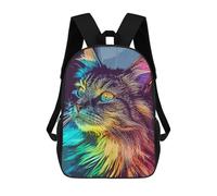 Sinyumoney Mochila Infantil Impreso En 3D Wild Nature Bolsa De Escuela, Mochila Estudiante, Mochila De Moda Y Ligero Para La Escuela, La Universidad Y Viajes, Rainbow Cat, 17"