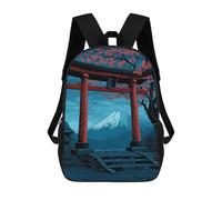 sinyumoney Mochila Infantil Japanese Torii Gate with Mount Fuji Mochila Escolar 3D Mochila Escolar Para Niños Mochilas Escolares Mochila De Moda Con Bolsillo Bolsas Para Libros 17inch