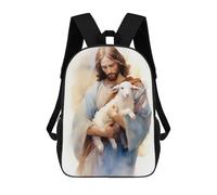 sinyumoney Mochila Infantil Jesus Christ - The Good Shepherd Mochila Escolar 3D Mochila Escolar Para Niños Mochilas Escolares Mochila De Moda Con Bolsillo Bolsas Para Libros 17inch