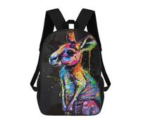 sinyumoney Mochila Infantil Kangaroo Popart Painting Mochila Escolar 3D Mochila Escolar Para Niños Mochilas Escolares Mochila De Moda Con Bolsillo Bolsas Para Libros 17inch
