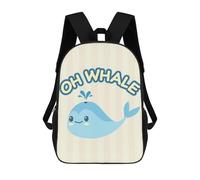 sinyumoney Mochila Infantil Kawaii Cute Whale Pun Mochila Escolar 3D Mochila Escolar Para Niños Mochilas Escolares Mochila De Moda Con Bolsillo Bolsas Para Libros 17inch