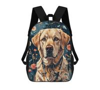 sinyumoney Mochila Infantil Labrador Retriever Portrait with Flowers Mochila Escolar 3D Mochila Escolar Para Niños Mochilas Escolares Mochila De Moda Con Bolsillo Bolsas Para Libros 17inch