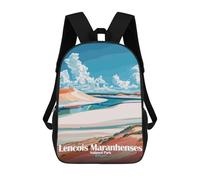 sinyumoney Mochila Infantil Lencois Maranhenses National Park Brazil Mochila Escolar 3D Mochila Escolar Para Niños Mochilas Escolares Mochila De Moda Con Bolsillo Bolsas Para Libros 17inch