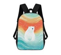 sinyumoney Mochila Infantil Lost Polar Bear Mochila Escolar 3D Mochila Escolar Para Niños Mochilas Escolares Mochila De Moda Con Bolsillo Bolsas Para Libros 17inch