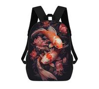 sinyumoney Mochila Infantil Lucky Koi Fish Mochila Escolar 3D Mochila Escolar Para Niños Mochilas Escolares Mochila De Moda Con Bolsillo Bolsas Para Libros 17inch