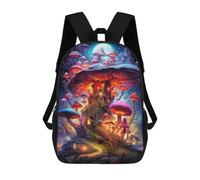 sinyumoney Mochila Infantil Magic Mushroom House Mochila Escolar 3D Mochila Escolar Para Niños Mochilas Escolares Mochila De Moda Con Bolsillo Bolsas Para Libros 17inch
