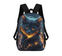 sinyumoney Mochila Infantil Magical Grey Cat Glowing Mochila Escolar 3D Mochila Escolar Para Niños Mochilas Escolares Mochila De Moda Con Bolsillo Bolsas Para Libros 17inch