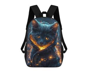 sinyumoney Mochila Infantil Magical Grey Cat Glowing Mochila Escolar 3D Mochila Escolar Para Niños Mochilas Escolares Mochila De Moda Con Bolsillo Bolsas Para Libros 17inch