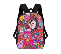 sinyumoney Mochila Infantil, Mochila Anime Kimono Girl Flower Impresa En 3D, Mochila Para Niños Y Niñas, Mochila Escolar Ligera Y Ajustable De 17 Pulgadas Para La Escuela Primaria 17inch