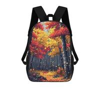 sinyumoney Mochila Infantil, Mochila Autumn Trees Pixel Art Impresa En 3D, Mochila Para Niños Y Niñas, Mochila Escolar Ligera Y Ajustable De 17 Pulgadas Para La Escuela Primaria 17inch
