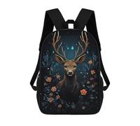 sinyumoney Mochila Infantil, Mochila Beautiful Deer And Flowers Impresa En 3D, Mochila Para Niños Y Niñas, Mochila Escolar Ligera Y Ajustable De 17 Pulgadas Para La Escuela Primaria 17inch