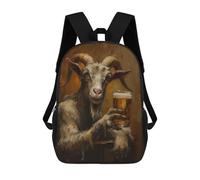 sinyumoney Mochila Infantil, Mochila Beer Drinking Goat Impresa En 3D, Mochila Para Niños Y Niñas, Mochila Escolar Ligera Y Ajustable De 17 Pulgadas Para La Escuela Primaria 17inch