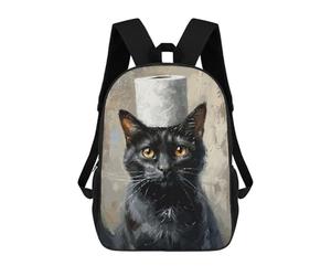 sinyumoney Mochila Infantil, Mochila Black Cat Funny Impresa En 3D, Mochila Para Niños Y Niñas, Mochila Escolar Ligera Y Ajustable De 17 Pulgadas Para La Escuela Primaria 17inch