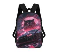 sinyumoney Mochila Infantil, Mochila Black Supercar Wolf Impresa En 3D, Mochila Para Niños Y Niñas, Mochila Escolar Ligera Y Ajustable De 17 Pulgadas Para La Escuela Primaria 17inch