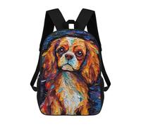 sinyumoney Mochila Infantil, Mochila Cavalier King Color Impresa En 3D, Mochila Para Niños Y Niñas, Mochila Escolar Ligera Y Ajustable De 17 Pulgadas Para La Escuela Primaria 17inch