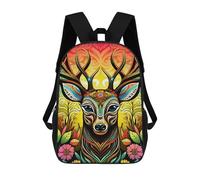 sinyumoney Mochila Infantil, Mochila Colorful Deer Illustration Impresa En 3D, Mochila Para Niños Y Niñas, Mochila Escolar Ligera Y Ajustable De 17 Pulgadas Para La Escuela Primaria 17inch
