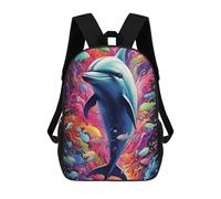 sinyumoney Mochila Infantil, Mochila Colorful Dolphin Underwater Scene Impresa En 3D, Mochila Para Niños Y Niñas, Mochila Escolar Ligera Y Ajustable De 17 Pulgadas Para La Escuela Primaria 17inch